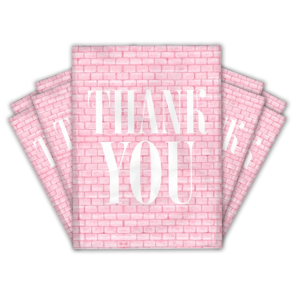 Pink Brick “Thank You" Polymailers 10x13”